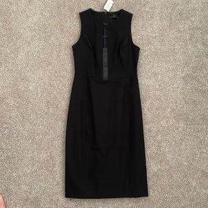 Banana Republic black dress with leather detail